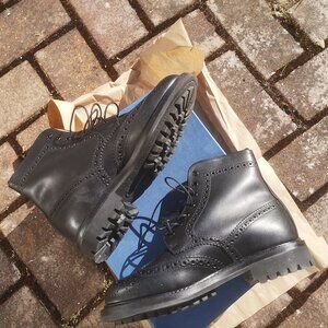 Sanders & Sanders Cheltenham Black Brogue Derby Boots, UK6.5